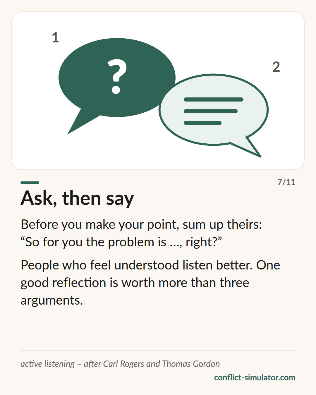 Ask, then say