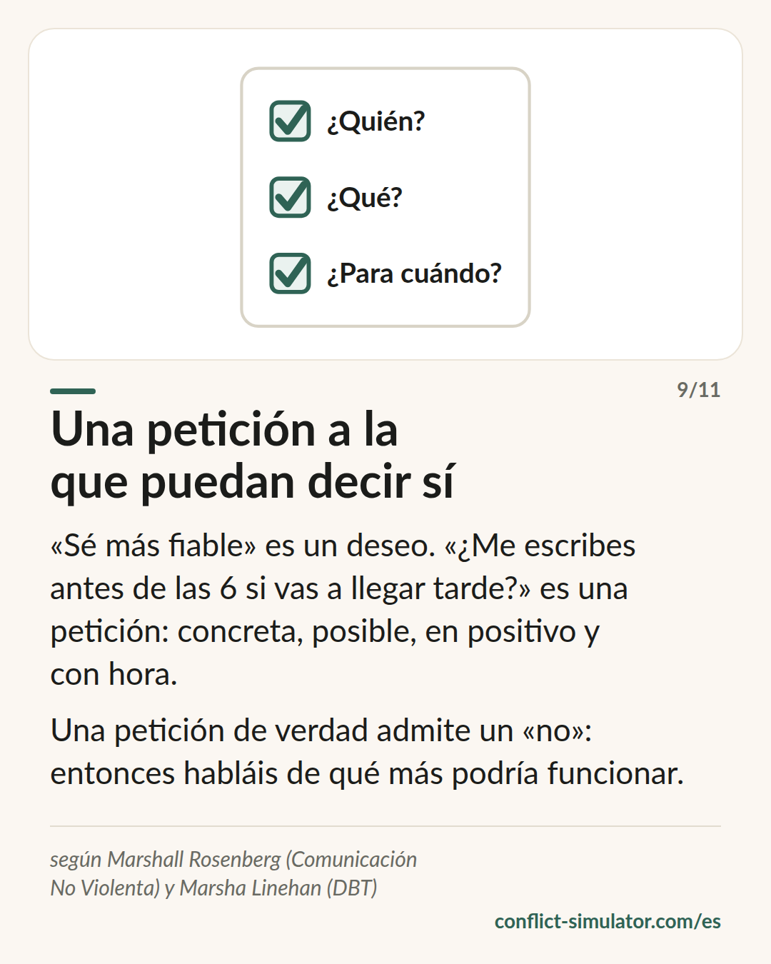 Una petición a la que puedan decir sí